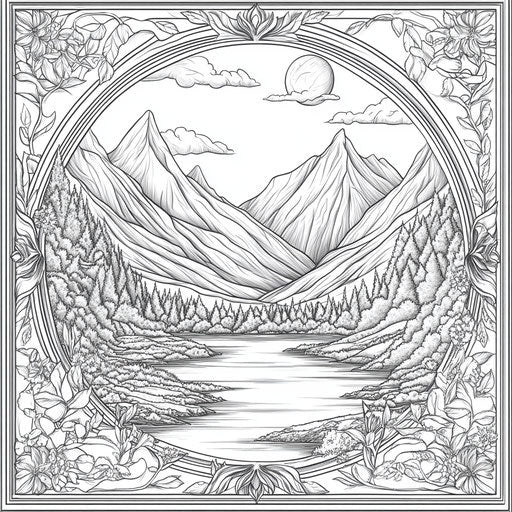 Printable Landscape Coloring Pages For Adults Designs