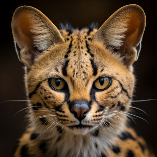 Close-up portrait of a serval cat