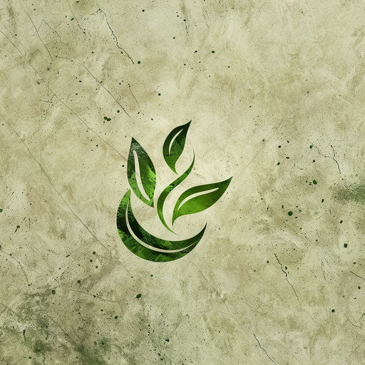 Nature-inspired cleaning logo with green accents on a natural texture background