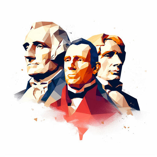 Presidents day clipart in Minimalist style, on white background
