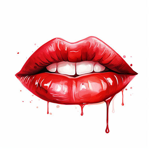 Lips clipart in the style of Oil painting