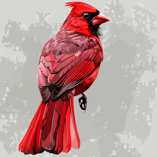 Realistic illustration of a cardinal with detailed wings
