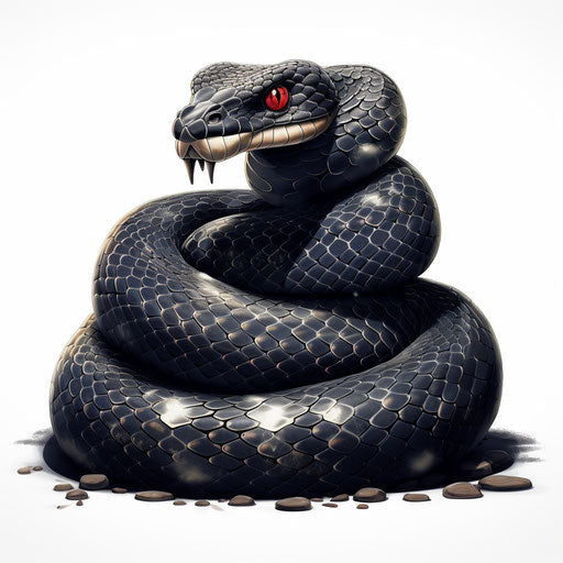 Snake clipart in the style of Chiaroscuro Art, on white background