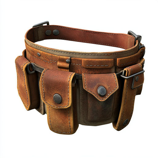 Realistic tool belt clipart, high resolution, isolated