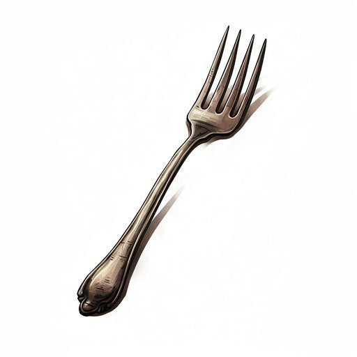 Fork clipart in the style of Chiaroscuro Art, on a white background