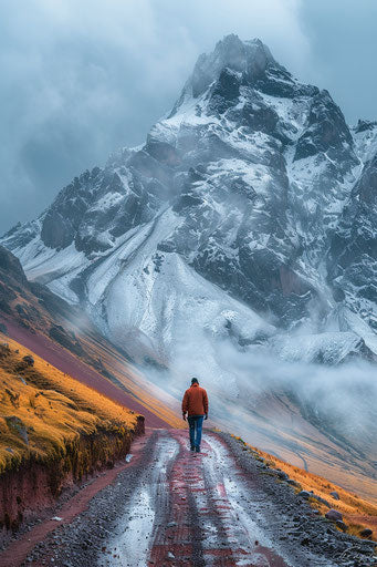 Rainbow mountain, warm vivid colors