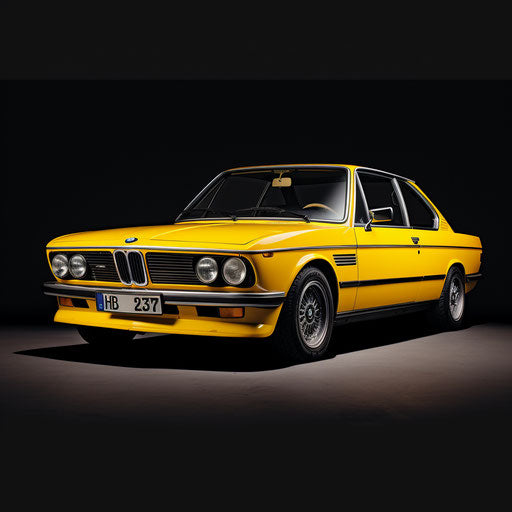 Classic bright yellow car