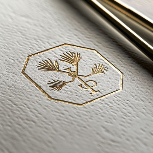 Sophisticated golf logo with monogram design and gold foil background