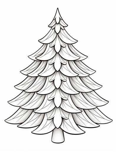 Christmas tree coloring page, Creative Commons style