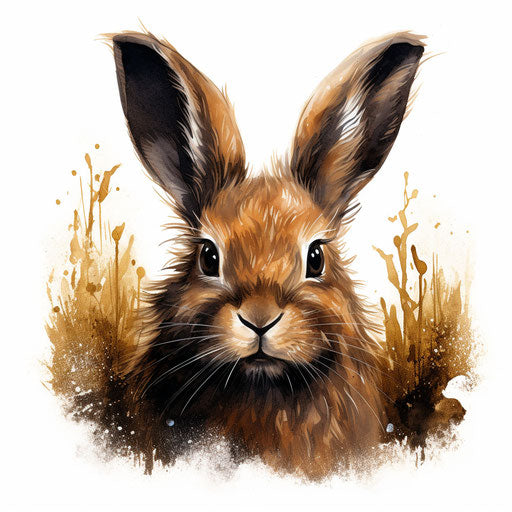 Easter bunny clipart in the style of Chiaroscuro Art