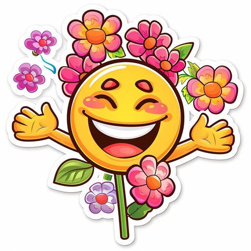 Joy under the sun and flowers