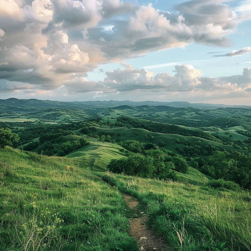Nature adventure from the green hilltop