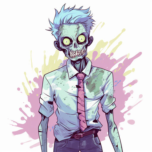 Zombie illustration in the style of Pastel Colors Art