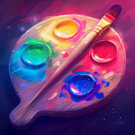 Paint palette clipart with flat random background