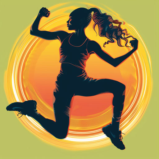 Zumba clipart with realistic effect on random background and ethereal glow
