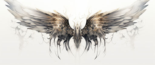 Tattoo wings drawing design, angelic photo style