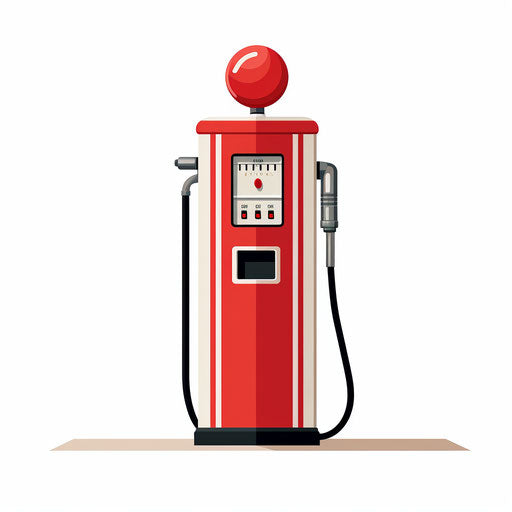 Minimalist style gas pump illustration on white background