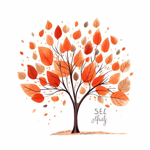 October clipart in Minimalist style, on white background