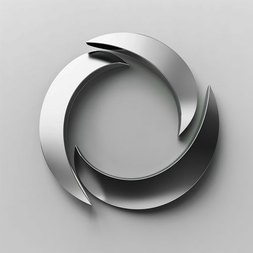 Modern digital marketing logo with sleek typography and silver background