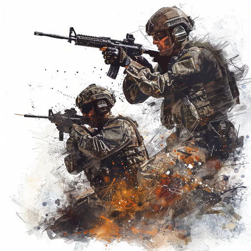 Realistic conflict clipart on white background with rich details