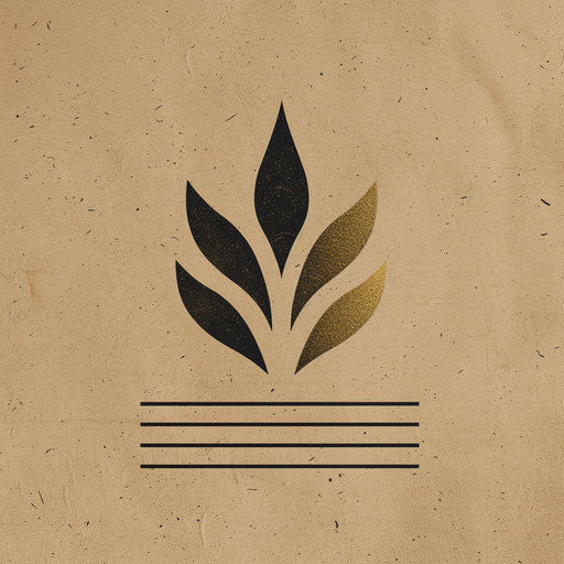 Rustic design company logo with natural colors and kraft paper background