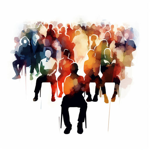 Attendance clipart in the style of Chiaroscuro Art, on a white background