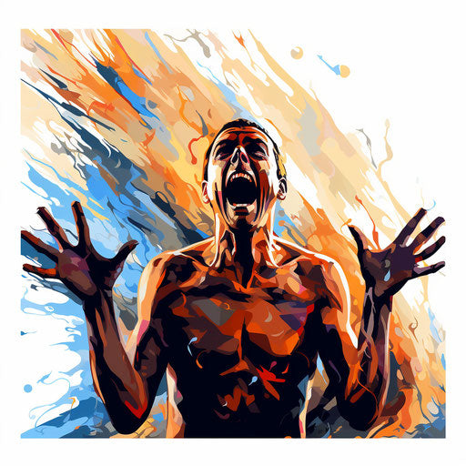 Scream clipart in the style of Oil painting