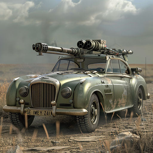 Military Bentley R Type Continental with mounted gun