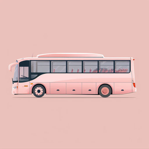 Realistic coach clipart on dusky rose background