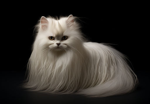 Persian cat, white fur, female, group f/64 style, white and silver, 1000-1400 CE, toyen 33:23