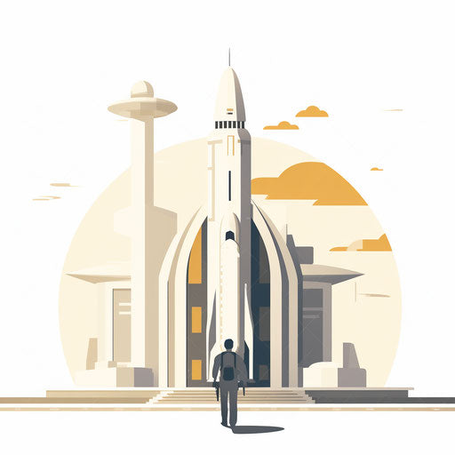 Minimalist Mission On White Background