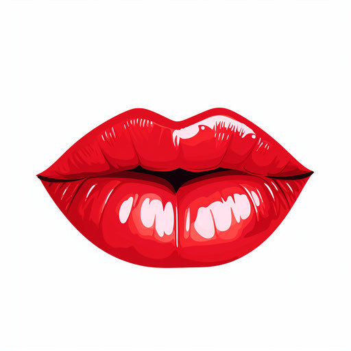 Minimalist style clipart of a mouth, on white background