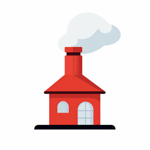 Minimalist style chimney clipart, on white background