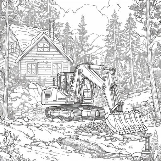 A bulldozer helps animals build their homes in the forest