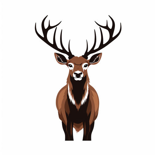 Deer clipart in the Minimalist style, on white background