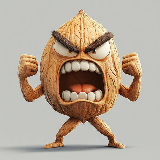 Humorous caricature of a nut caricature clipart