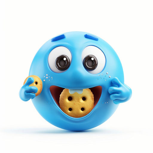 Blue ball eating cookies