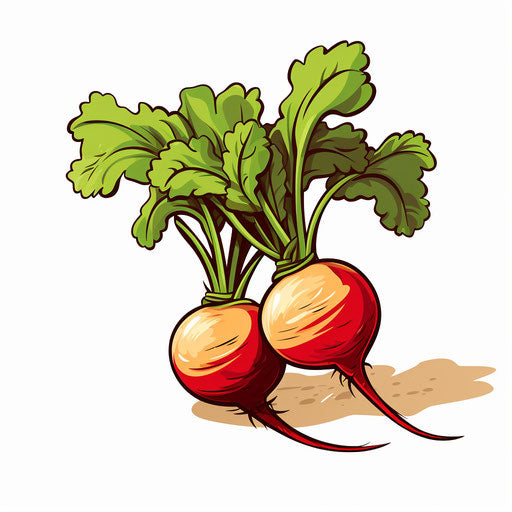 Turnip clipart in the style of Chiaroscuro Art, on white background