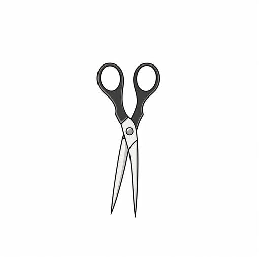 Minimalist style scissors clipart on white background