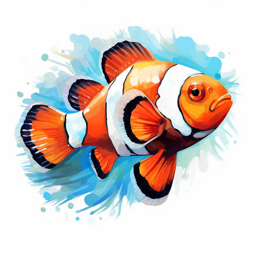 Clownfish art in the style of oil painting