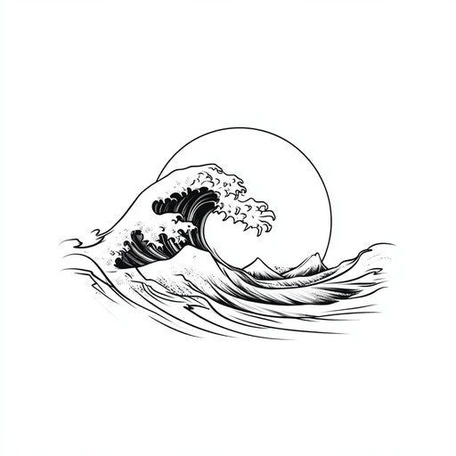 Small tattoo designs for men with a subtle wave design