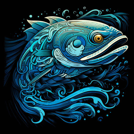 Artistic print of a deep-sea fish