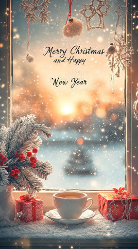 Distinctive Merry Christmas And Happy New Year Caricature Clipart for Unique Gifts