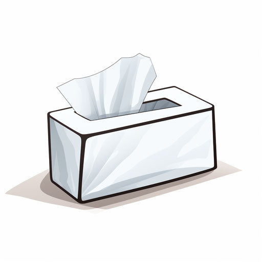 Minimalist illustration of tissue on white background