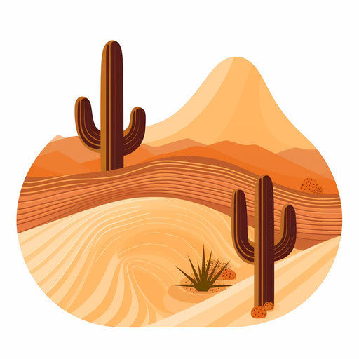 Minimalist desert on white background