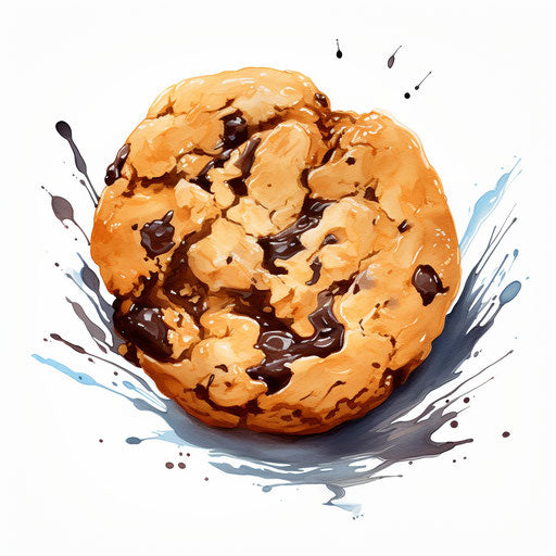Chocolate chip cookie clipart in Impressionistic Art style