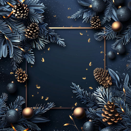 Christmas frame clipart with random flat background