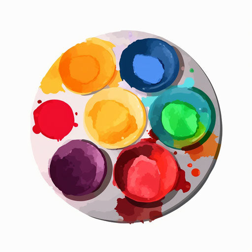 Minimalist style paint palette on white background
