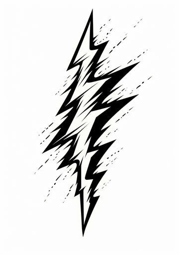 Ingenious lightning bolt symbol stock photo in black and white