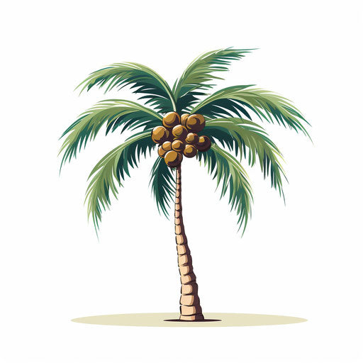 Minimalist style palm tree illustration on white background